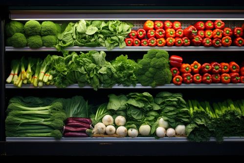 農(nóng)產(chǎn)品新鮮蔬菜貨架攝影圖